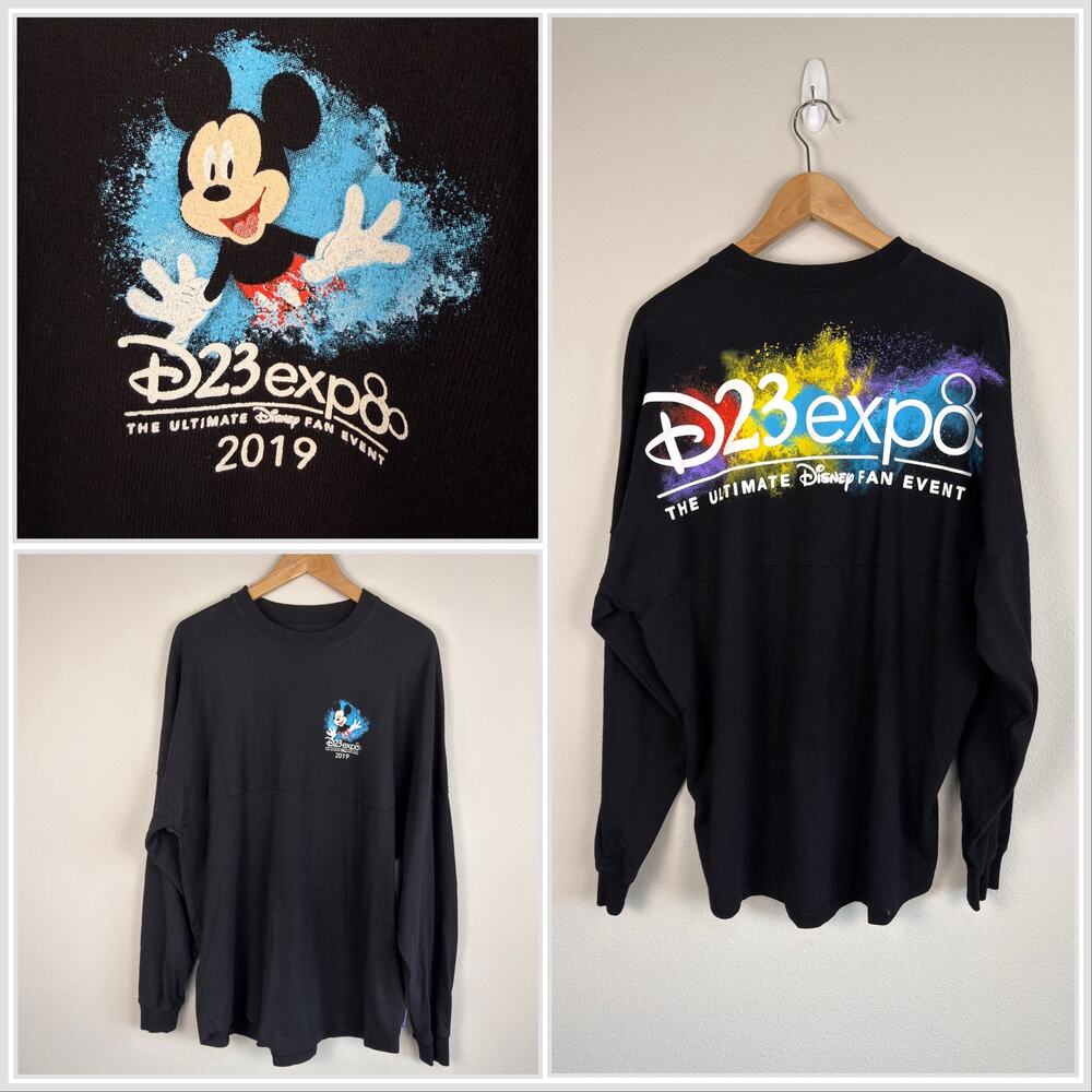 Disney D23 Expo 2019 Spirit Jersey Mickey Adult Medium Black Long Sleeve